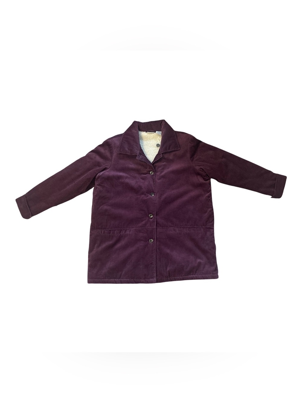 Blair Deep Plum Corduroy Sherpa-Lined Utility Jacket